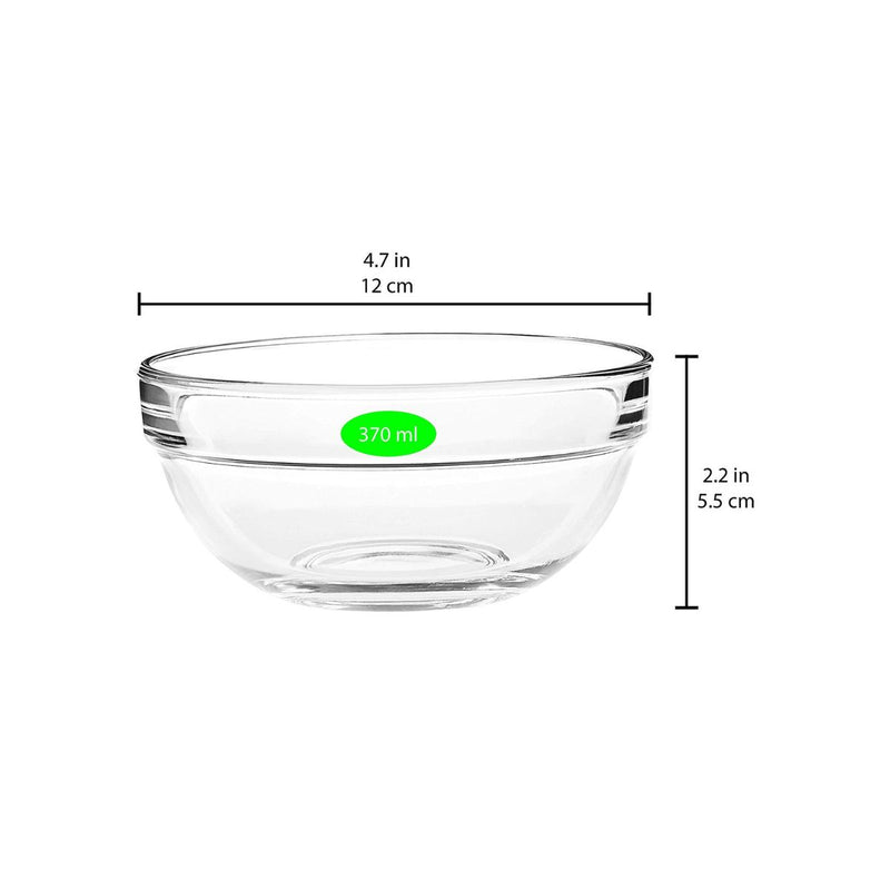 Uniglass 6 Pieces Stackable Bowl 12 cm - Al Makaan Store