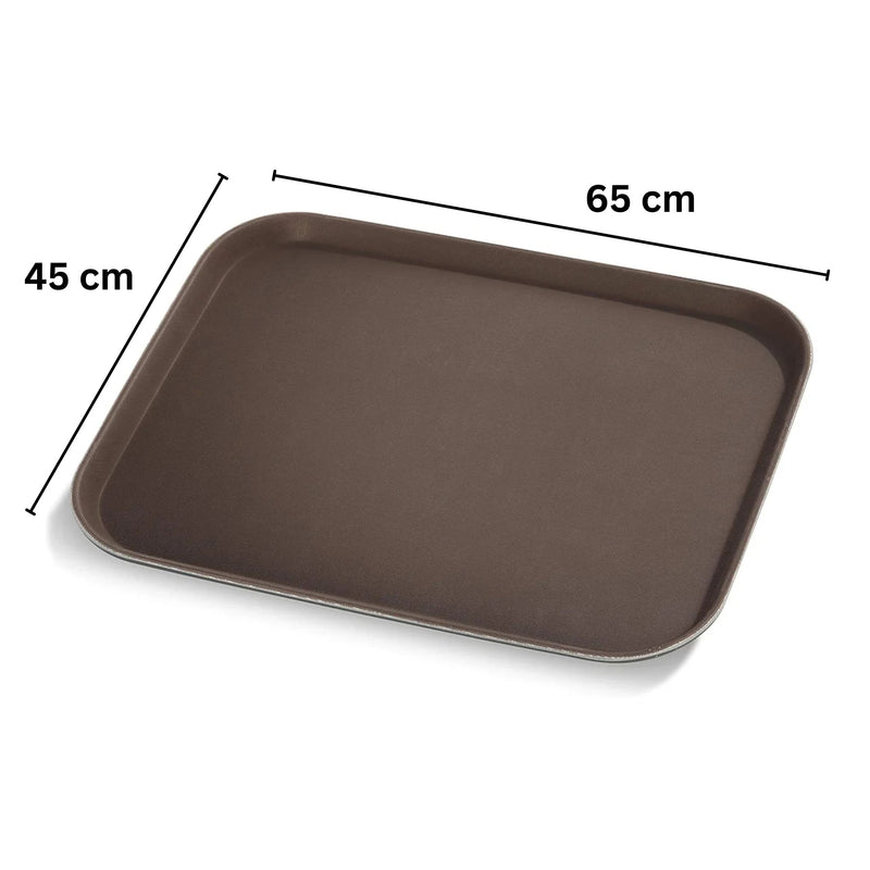 Vague Rectangular Non Slip Plastic Tray with Rubber