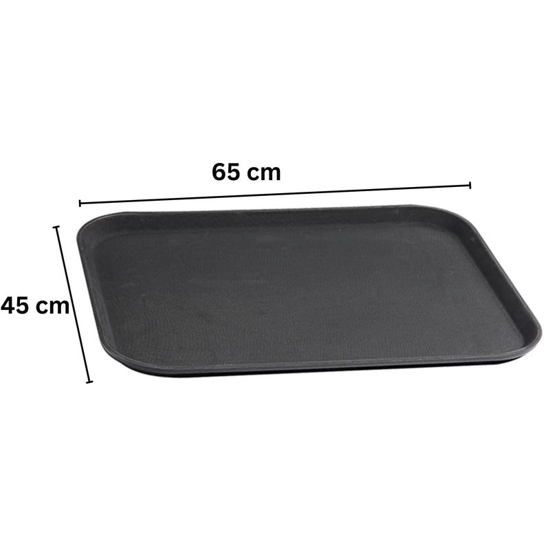 Vague Rectangular Non Slip Plastic Tray with Rubber