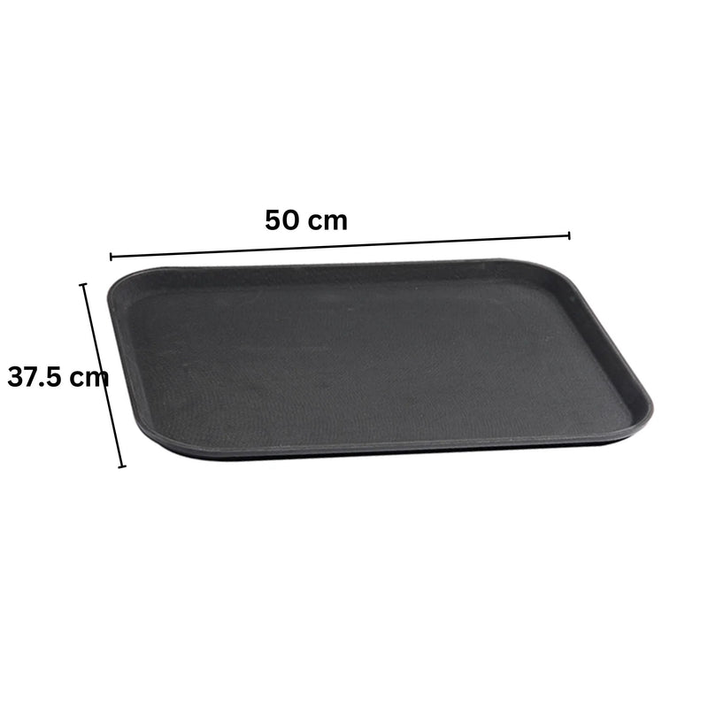 Vague Rectangular Non Slip Plastic Tray with Rubber