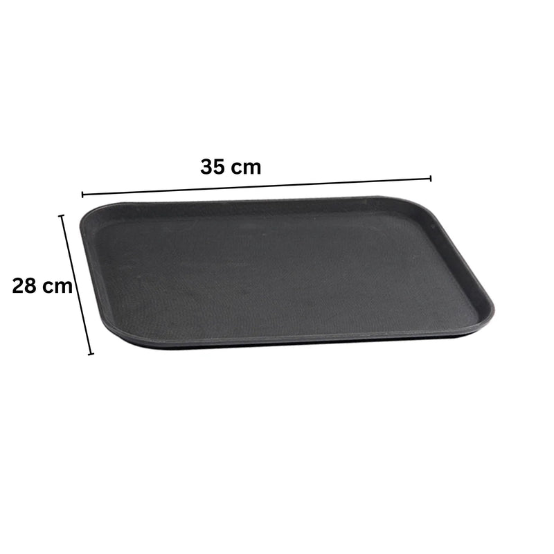 Vague Rectangular Non Slip Plastic Tray with Rubber