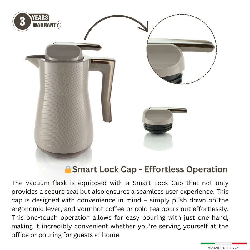 Via Veneto Safari Hazelnut Tea & Coffee Vacuum Flask 700 ml & 1 Liter
