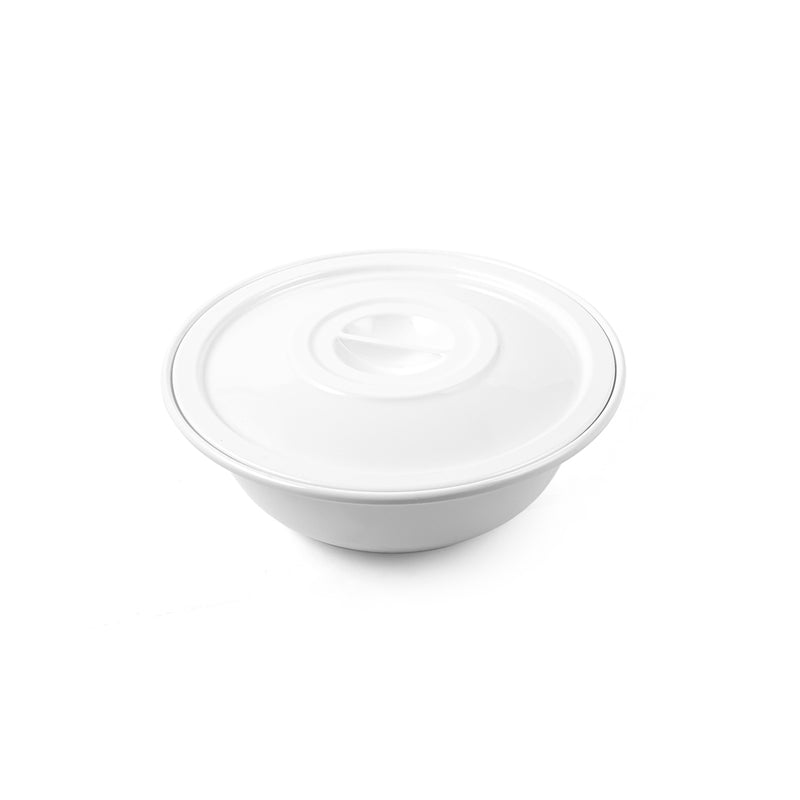 Vague White Melamine Soup Bowl with Lid 7.5" - Al Makaan Store
