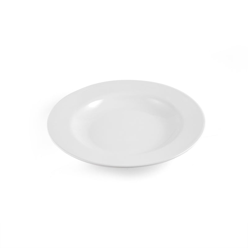 Vague White Melamine Soup Plate 9"