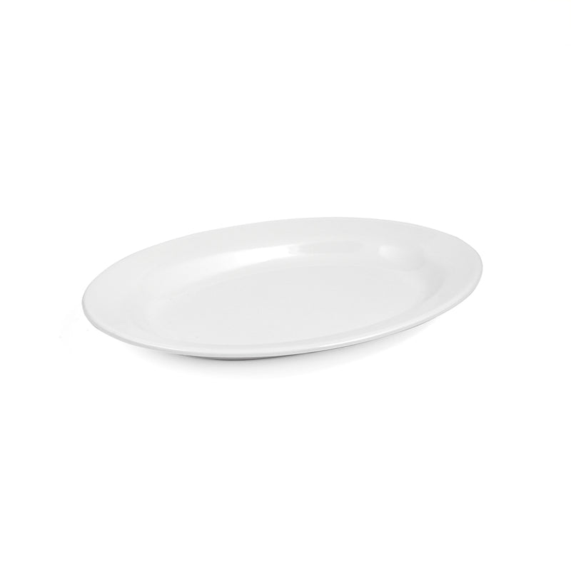 Vague White Melamine Deep Oval Plate - Al Makaan Store