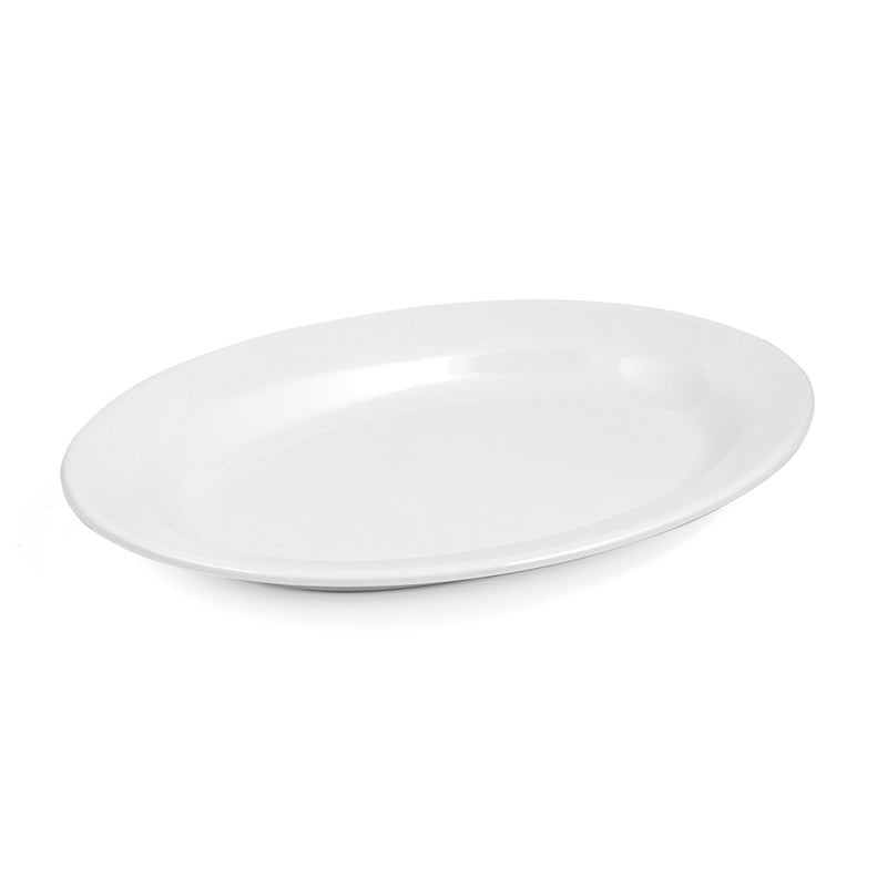 Vague White Melamine Deep Oval Plate - Al Makaan Store