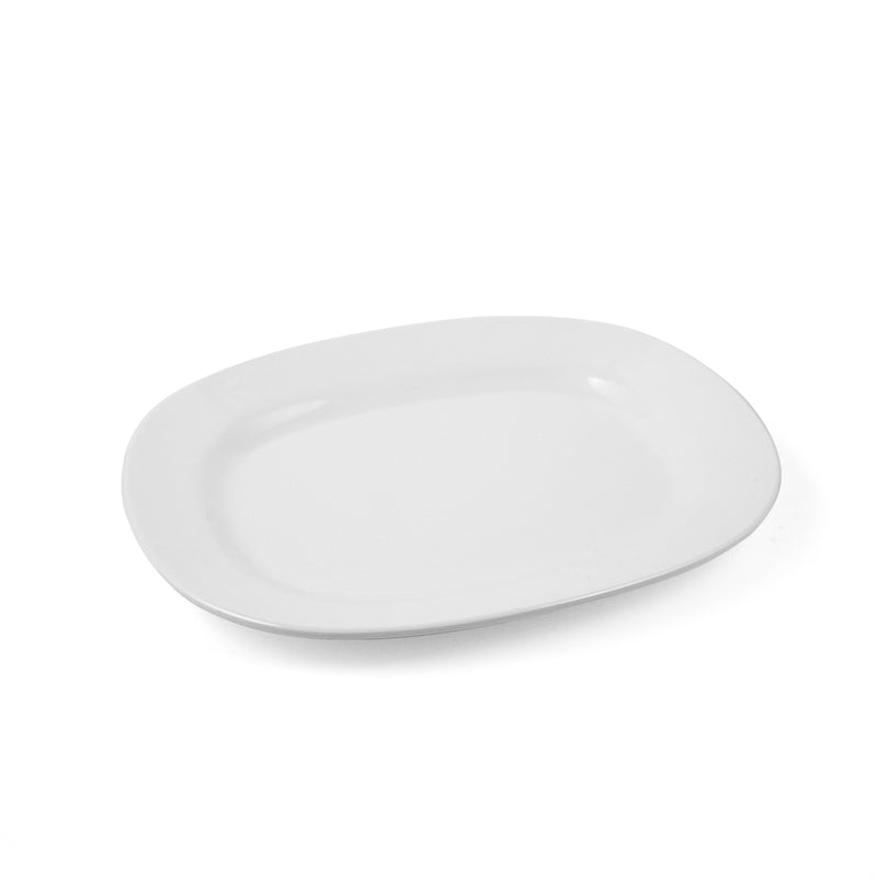 Vague White Melamine Oval Plate 10" - Al Makaan Store