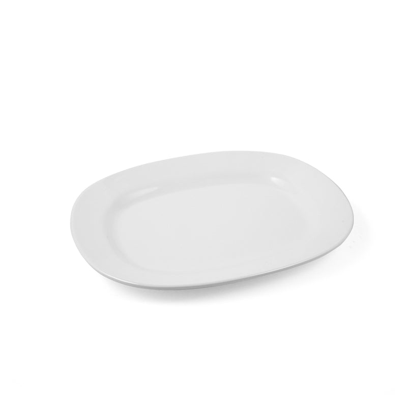 Vague White Melamine Oval Plate 10" - Al Makaan Store