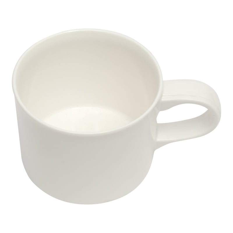 Vague White Melamine Coffee Cup 3.3" with Saucer 5.9"