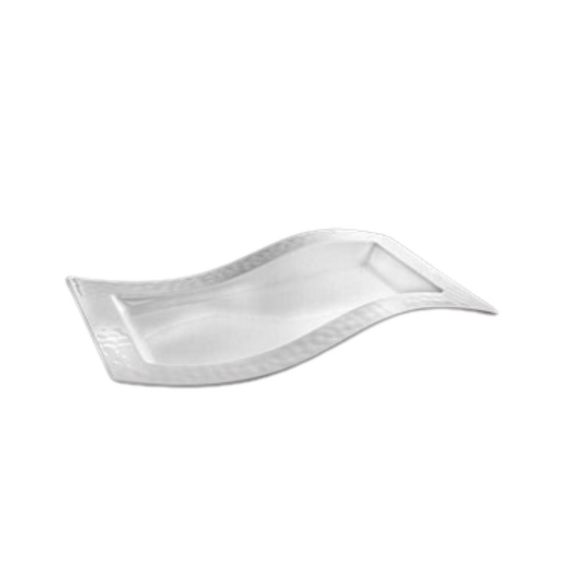 Vague White Melamine Platter - Al Makaan Store