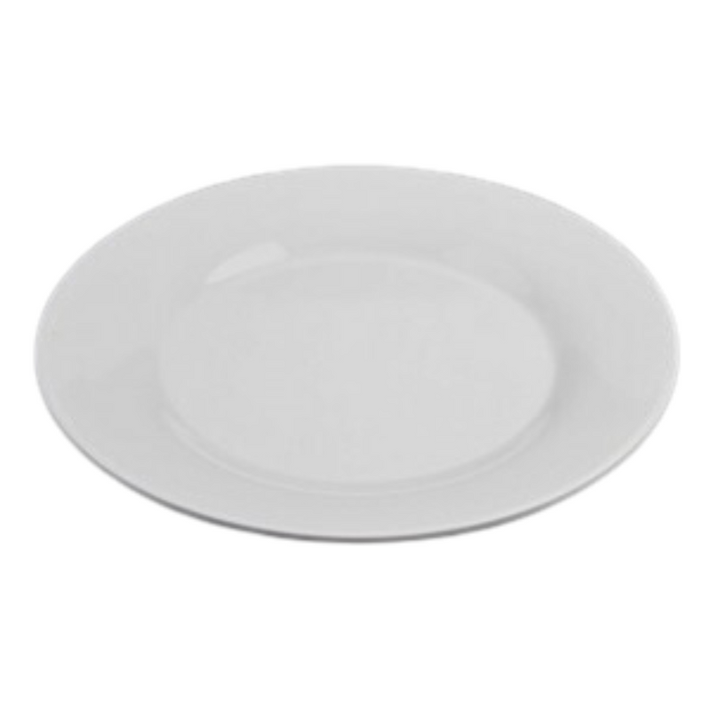 Vague White Melamine Round Meat Plate 8"