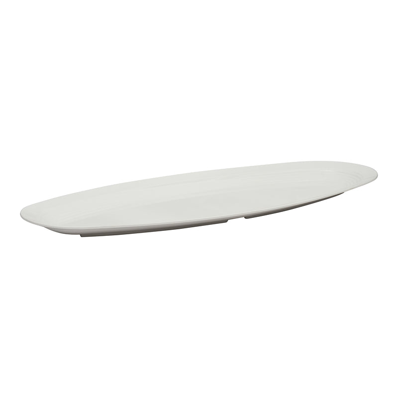 Vague White Melamine Fish Plate - Al Makaan Store