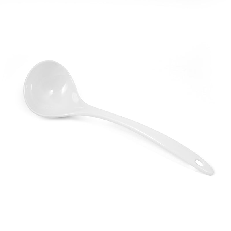 Vague White Melamine Soup Ladle 10" - Al Makaan Store