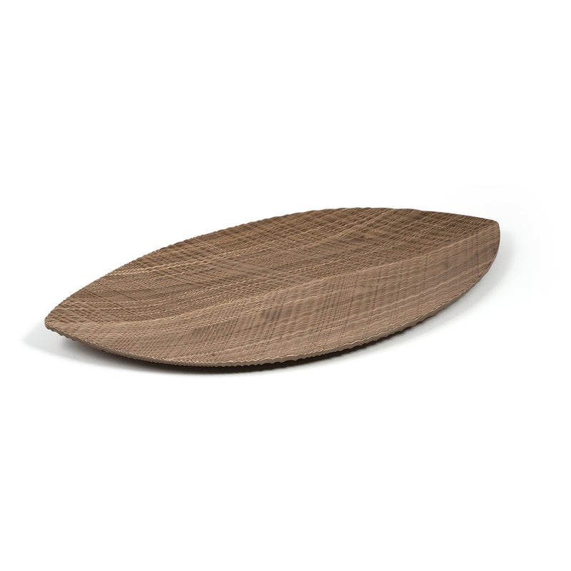 Vague Melamine Wooden Leaf Plate 17.5" - Al Makaan Store