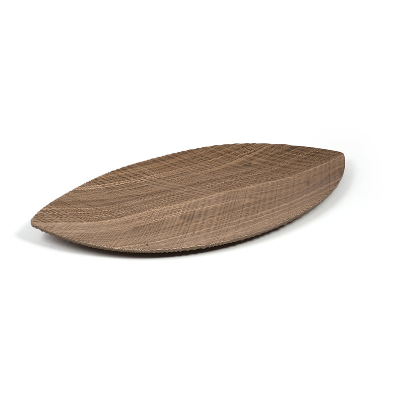 Vague Melamine Wooden Leaf Plate 17.5"