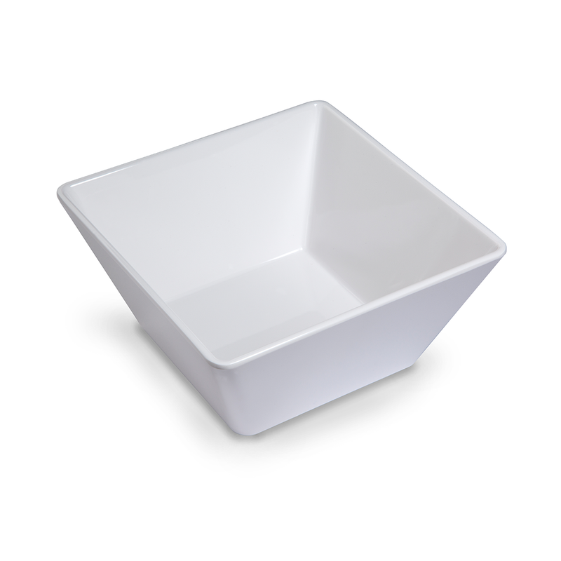 Vague White Melamine Square Bowl 17.5 cm - Al Makaan Store