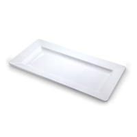 Vague White Melamine Rectangular Platter 44 cm - Al Makaan Store