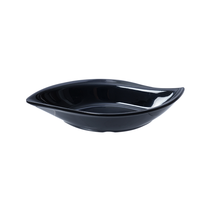 Vague Black Melamine Leaf Shape Dish - Al Makaan Store