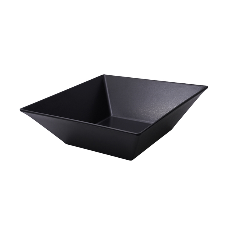 Vague Melamine Square Bowl Black Matt Finish - Al Makaan Store