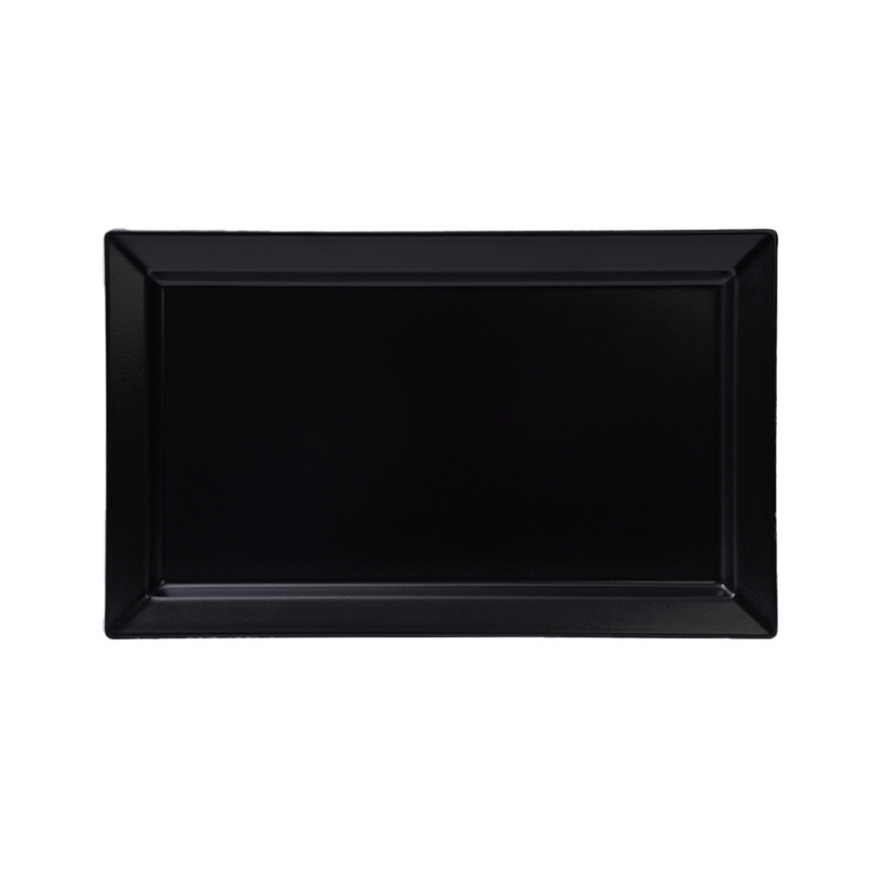 Vague Melamine Tray 45.7 x 28 cm Black Matt Finish - Al Makaan Store