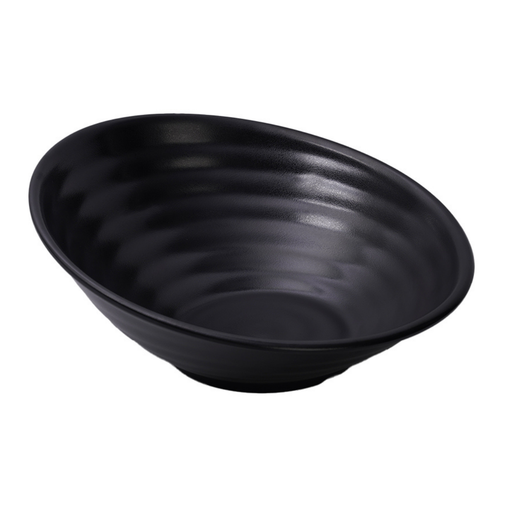 Vague Melamine Sheer Bowl 14” x 12.6" Black Matt Finish - Al Makaan Store