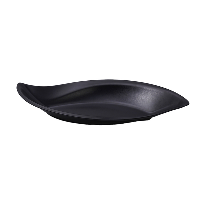 Vague Melamine Leaf Bowl Black Matt Finish - Al Makaan Store
