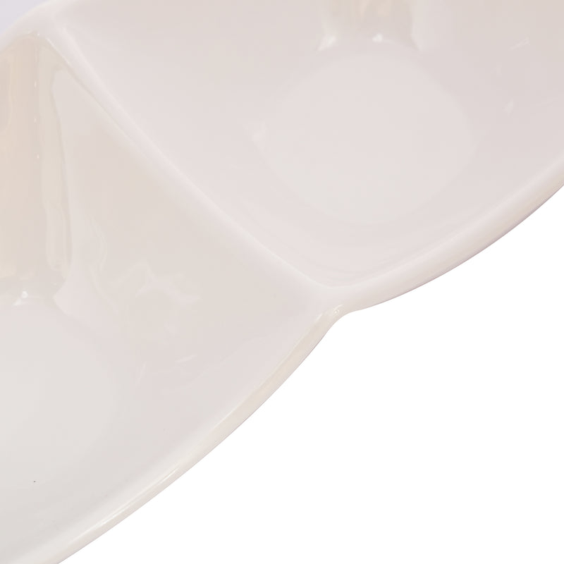 Vague Melamine Mezza Plate three comaprtments 24 cm x 8.4 cm x 4 cm - Al Makaan Store