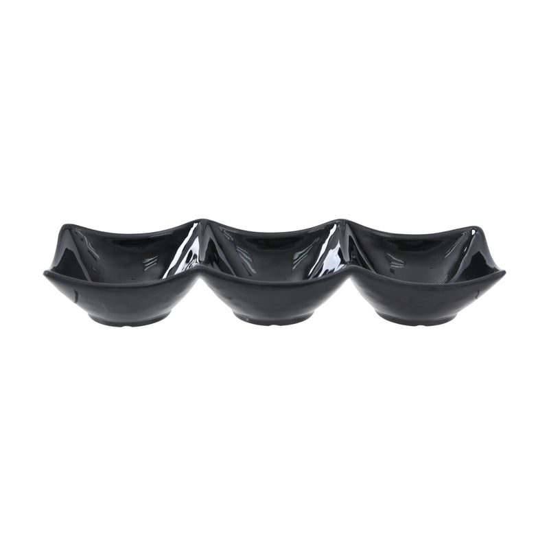 Vague Melamine Mezza Plate three comaprtments 24 cm x 8.4 cm x 4 cm - Al Makaan Store