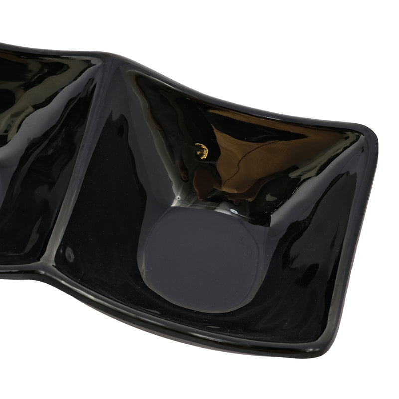Vague Melamine Mezza Plate three comaprtments 24 cm x 8.4 cm x 4 cm - Al Makaan Store