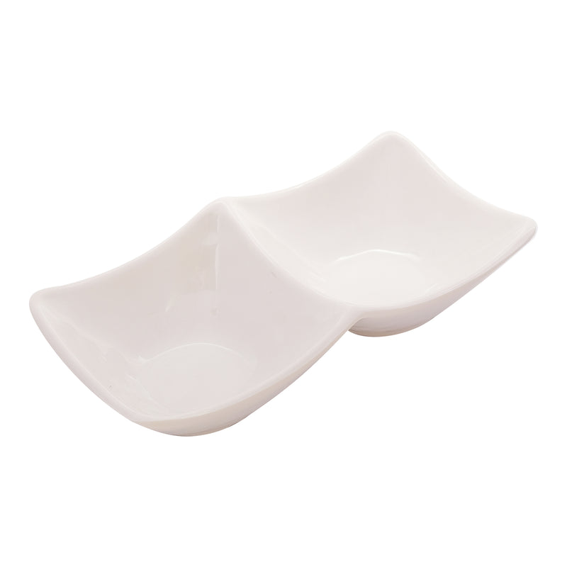 Vague Melamine Mezza Plate two comaprtments - Al Makaan Store