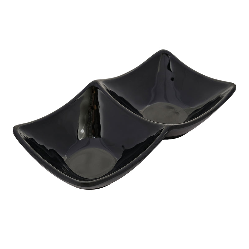 Vague Melamine Mezza Plate two comaprtments - Al Makaan Store