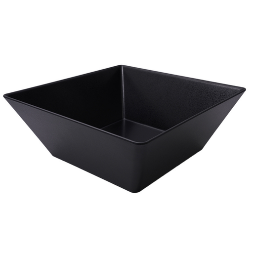 Vague Melamine Square Bowl Black Matt Finish - Al Makaan Store