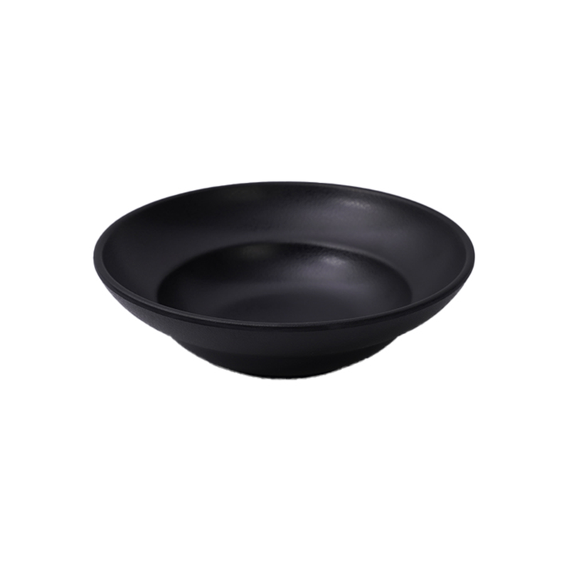 Vague Melamine Pasta Plate Black Matt Finish - Al Makaan Store