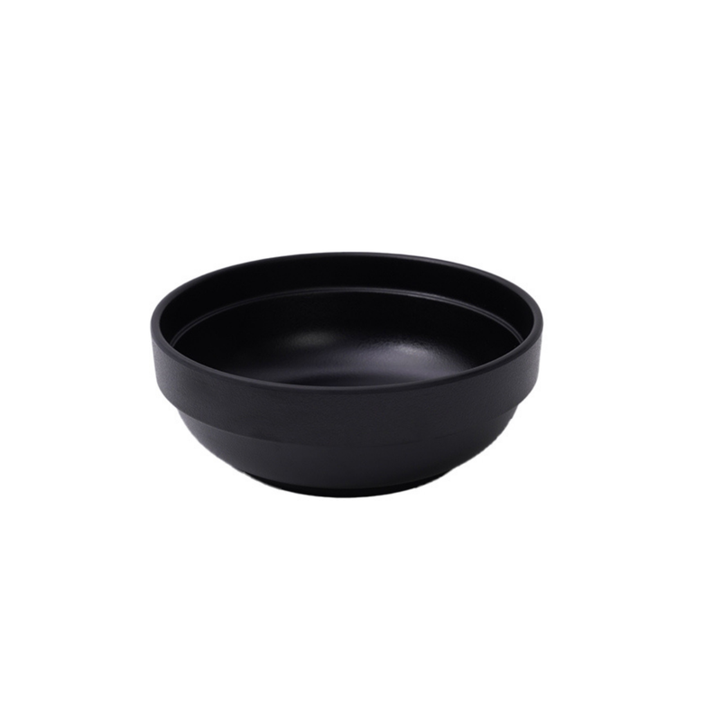 Vague Melamine Round Stackable Bowl 15.2 x 6 cm Black Matt Finish - Al Makaan Store