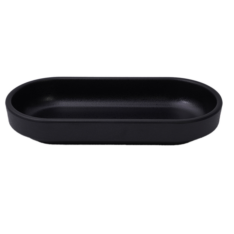 Vague Melamine Oblong Bowl 17 x 7.5 cm Black Matt Finish - Al Makaan Store