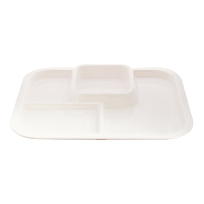 Vague Melamine White Square Divided Tray 40 cm x 30 cm - Al Makaan Store