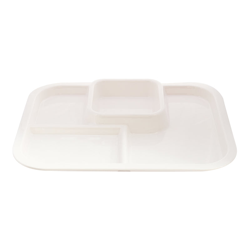 Vague Melamine White Square Divided Tray 40 cm x 30 cm - Al Makaan Store