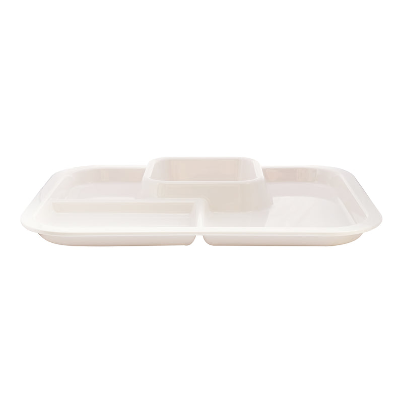 Vague Melamine White Square Divided Tray 40 cm x 30 cm - Al Makaan Store