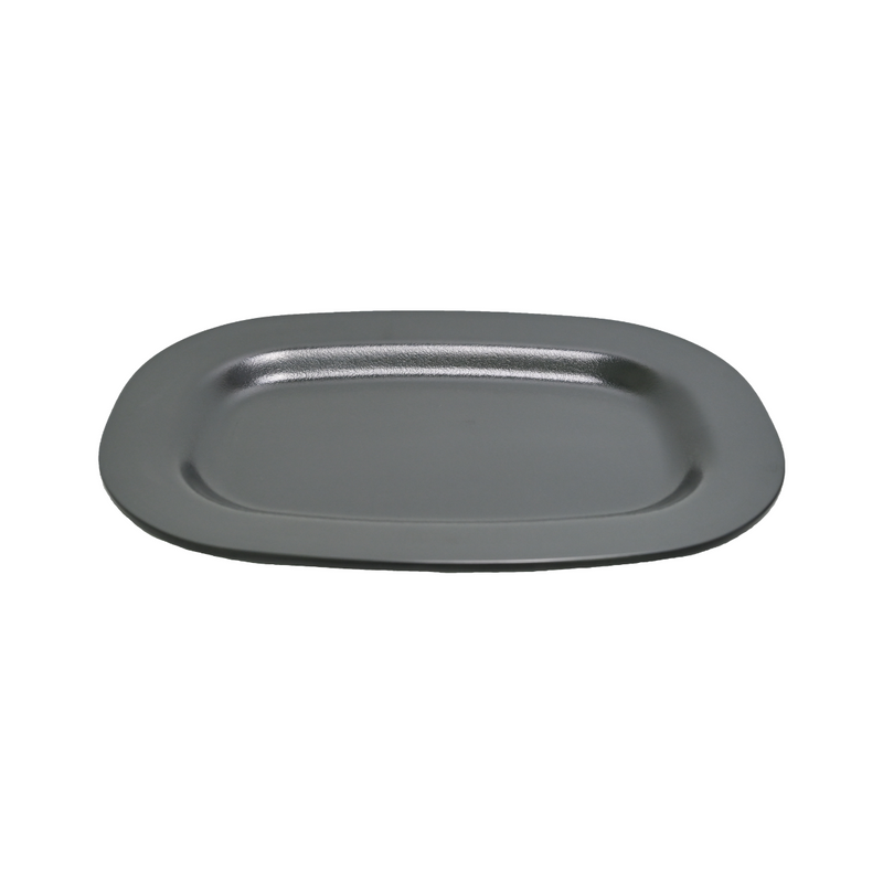 Vague Black Textured Melamine Rectangular Oval Plate