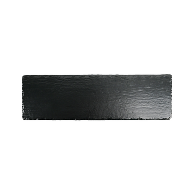 Vague Black Textured Melamine Rectangular Plain Plate