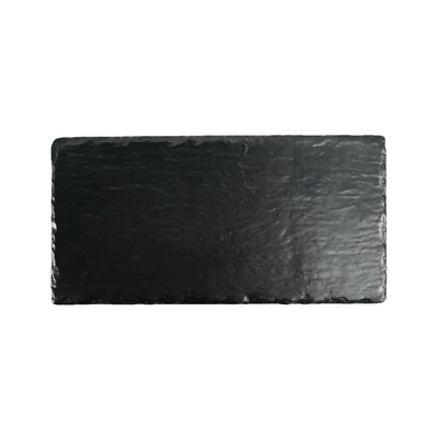 Vague Black Textured Melamine Rectangular Plain Plate