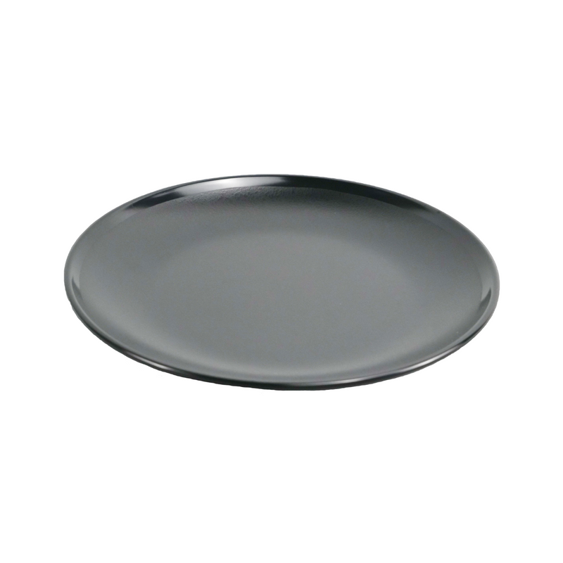 Vague Black Textured Melamine Round Soup Plate