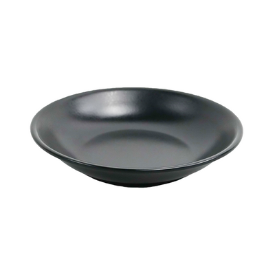 Vague Black Textured Melamine Round Deep Plate