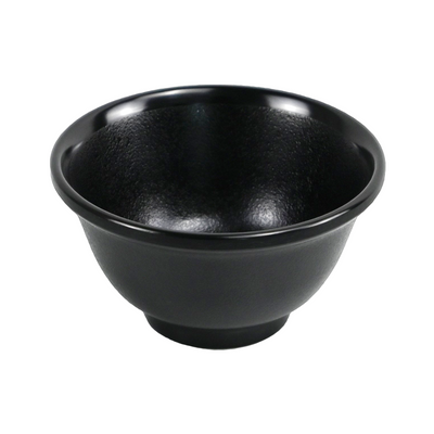 Vague Black Textured Melamine Round Rice Bowl