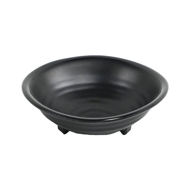 Vague Black Textured Melamine Round Bowl