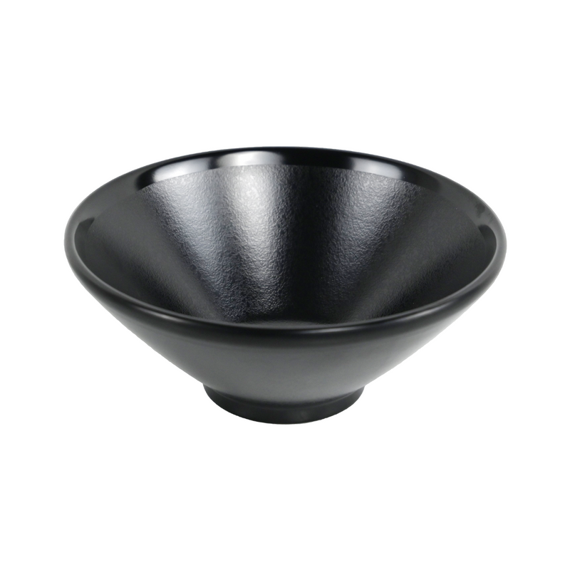 Vague Black Textured Melamine Round Pasta Bowl