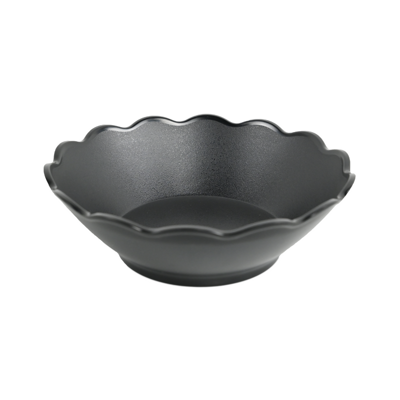 Vague Black Textured Melamine Fruit Bowl 9.5"