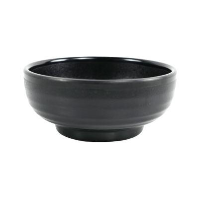 Vague Black Textured Melamine Round Bowl