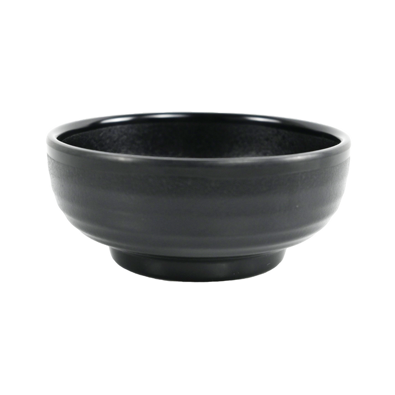 Vague Black Textured Melamine Round Bowl