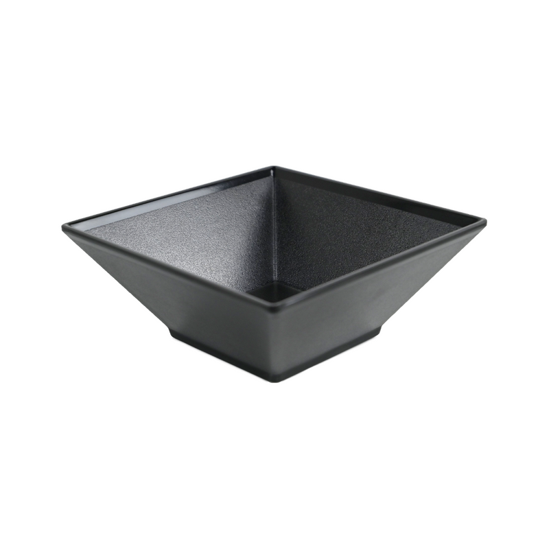 Vague Black Textured Melamine Rectangle Bowl